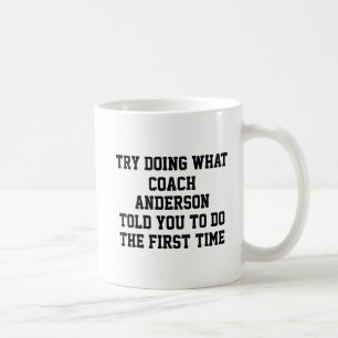 Lustiger personalisierter Fußballtrainer, maßgesch Kaffeetasse