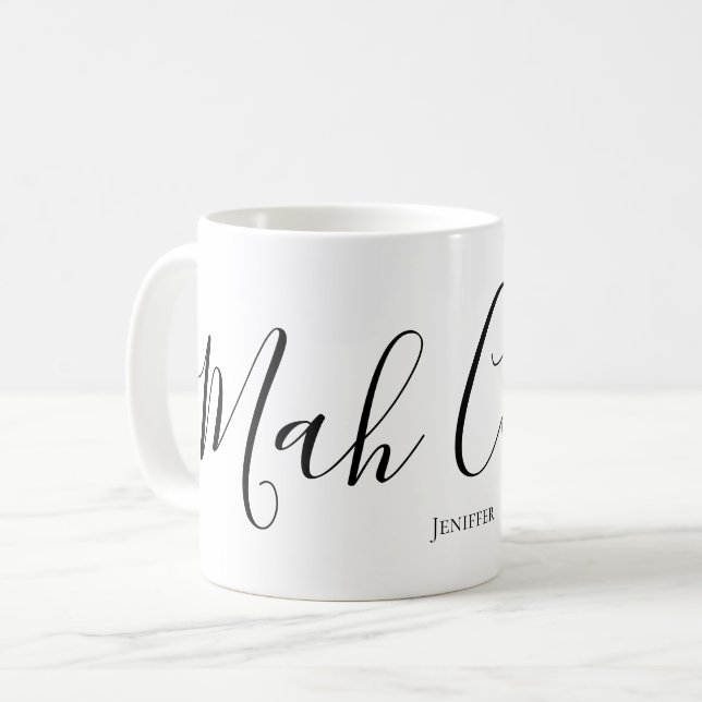 Lustiger personalisierter Mahjong-Script für Mah C Kaffeetasse (Vorderseite Links)