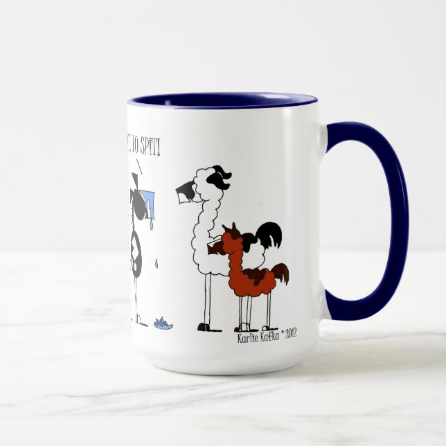 Lustiger Pferde-u. Lama-Cartoon Tasse (Rechts)