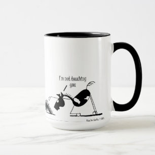 Lustiger Pferde-u. Stachelschwein-Cartoon Tasse