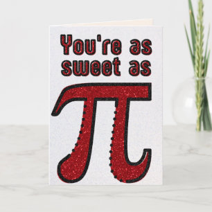 Lustiger Pi-Mathematik-Witz Glitter-Valentinstagsk Karte