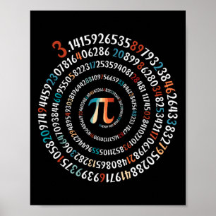 Lustiger Pi-Tag 3.14 Pi-Symbol Spiral Zahl Mathe L Poster