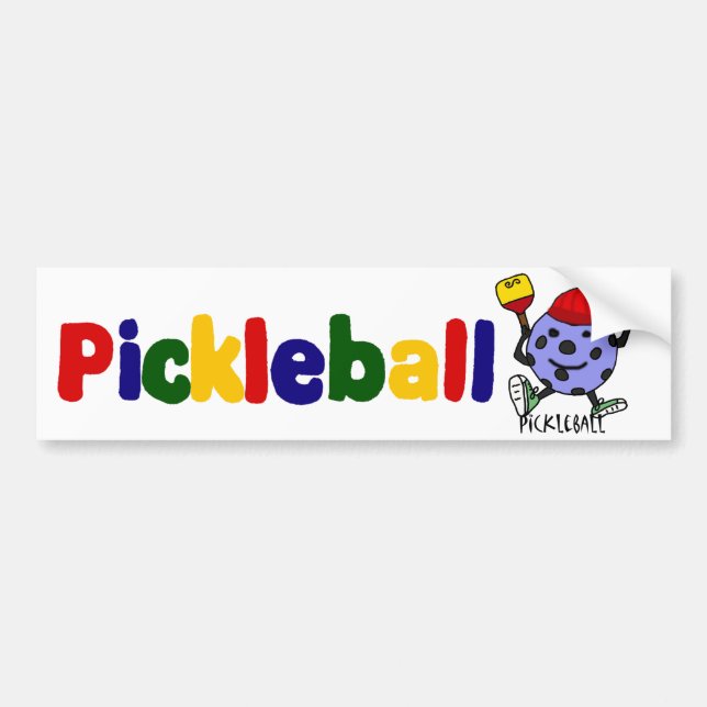 Lustiger Pickleball Ball-Charakter-Cartoon Autoaufkleber (Vorne)