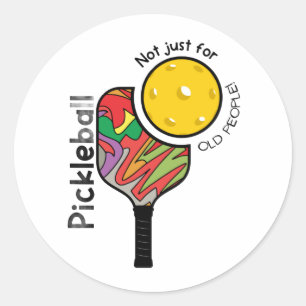 Lustiger Pickleball-Becher für Spieler jeden Alter Runder Aufkleber