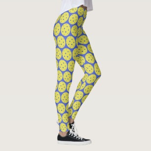 Lustiger Pickleball gelber Ball und blauer Sport Leggings