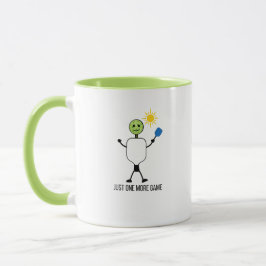 Lustiger Pickleball-Spieler-Charakter mit Paddle Tasse