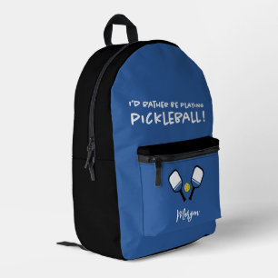 Lustiger Pickleball-Sport Süßer Benutzername Blau Bedruckter Rucksack