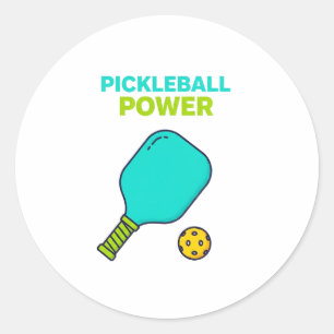 Lustiger Pickleball-Sportaufkleber Power Runder Aufkleber