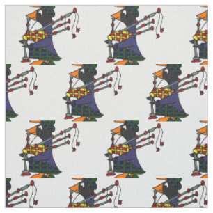 Lustiger Pinguin, der Dudelsack-Kunst-Vorlage Stoff