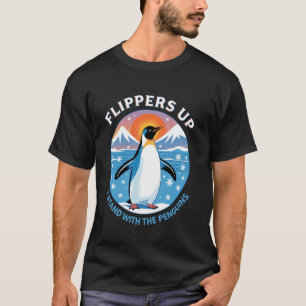 Lustiger Pinguin Flossen hoch Ich stehe mit dem Pi T-Shirt