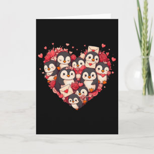 Lustiger Pinguin Herz Valentinstag Pinguin Damen H Karte
