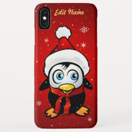 Lustiger Pinguin mit Weihnachtshut iPhone 16 Plus Hülle