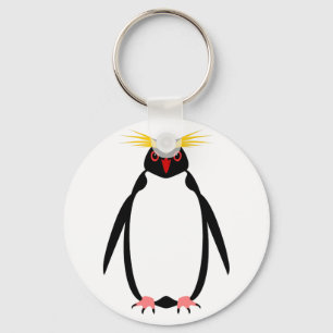 Lustiger Pinguin Rockhopper oder Macaroni Schlüsselanhänger