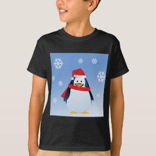 Lustiger Pinguin Weihnachten Santa Claus Schneeflo T-Shirt