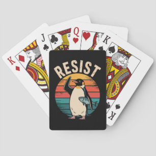 Lustiger Pinguin widersteht Protest gegen Zölle  Spielkarten