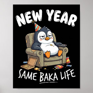 Lustiger Pinguin-Witz Humor Zitat Neues Jahr Gleic Poster
