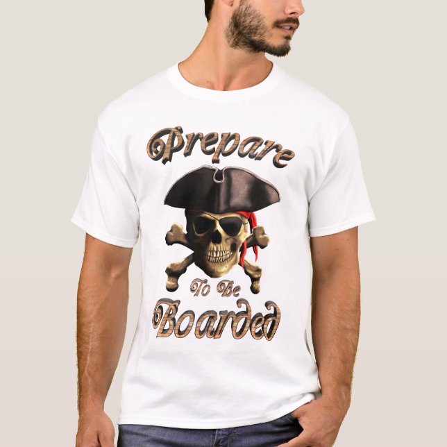 Lustiger Pirat bereiten vor sich logierent zu T-Shirt (Vorderseite)