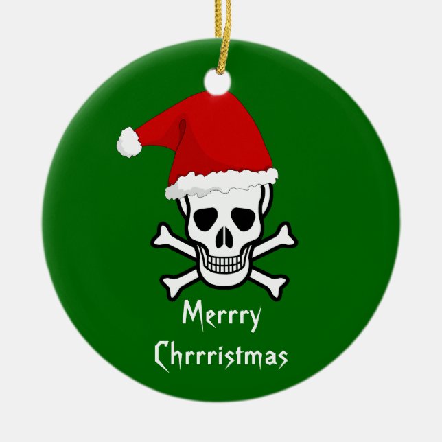 Lustiger Piraten-frohe Weihnachten grüßenArrrgh Keramikornament (Vorne)