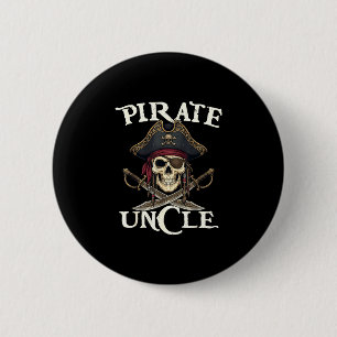 Lustiger Piraten-Onkel-Totenkopf-Familien-Matching Button