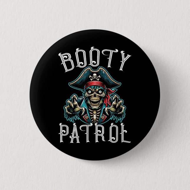 Lustiger Piratenwitz - Beute-Patrouille Button (Vorderseite)