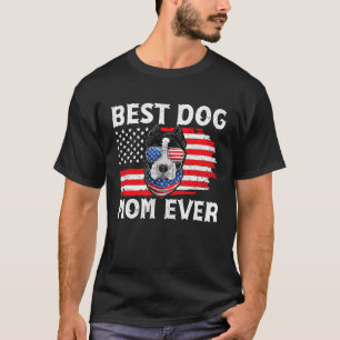 Lustiger Pit bull USA Patriotischer Hund US Beklei T-Shirt