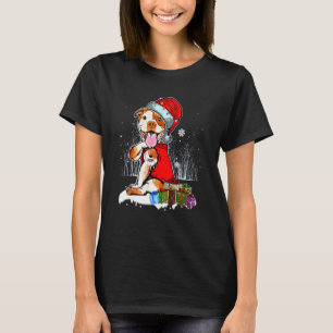 Lustiger Pit Bull Weihnachten Ich liebe Mama Tatto T-Shirt