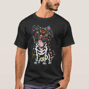 Lustiger Pit Bull Zucker-Schädel Mexiko Knochen Bu T-Shirt
