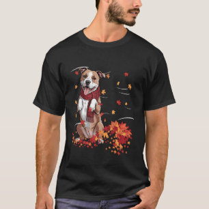 Lustiger Pitbull-Hund Herbst Schal Hunde Herbstlau T-Shirt