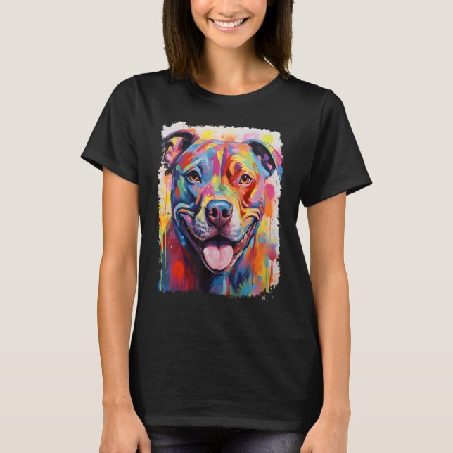 Lustiger Pitbull Hund T-Shirt (Vorderseite)