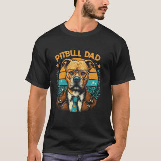 Lustiger Pitbull-Vater Pitbull-Hund Haustier für M T-Shirt