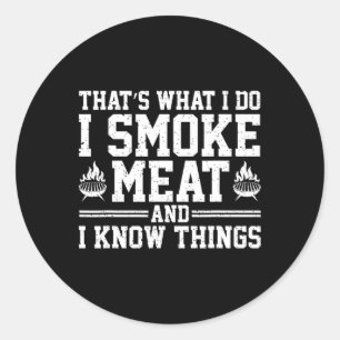 Lustiger Pitmaster Ich Räuchere Fleisch Bbq Smoker Runder Aufkleber