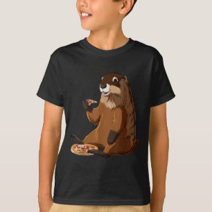 Lustiger Pizza-Liebhaber Waldmurmeltier  T-Shirt