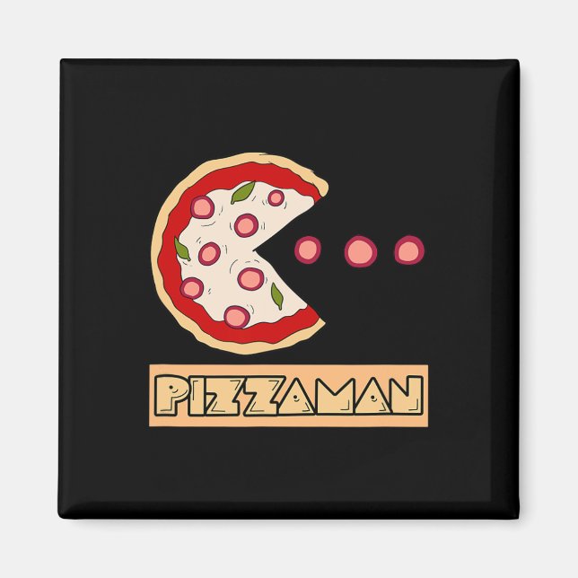 Lustiger Pizza-Wortwitz  Magnet (Vorne)