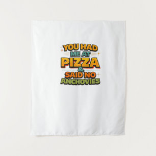 Lustiger Pizza-Zitat-Aufkleber – „You Had Me At Pi Wandteppich