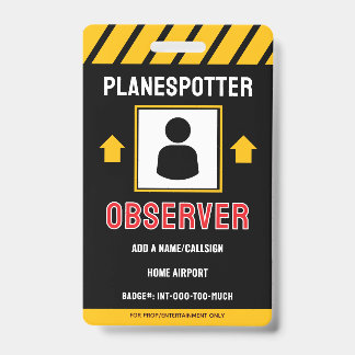 Lustiger Planespotter-Abzeichen Ausweis