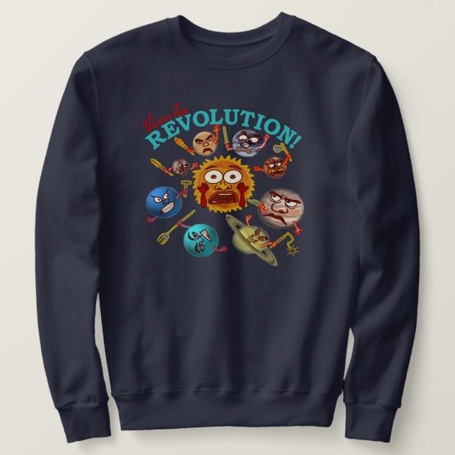 Lustiger Planeten-Revolutions-Astronomen-Weltraum Sweatshirt (Design vorne)