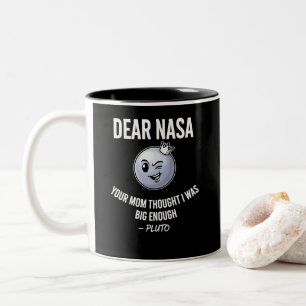 Lustiger Pluto Sarkastischer Weltraum-Witz-Becher Zweifarbige Tasse