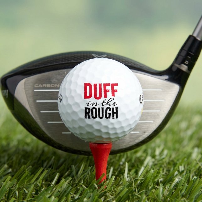Lustiger poetischer Patzer im Rough Golfball (Funny Duff in the Rough Golf Ball Cover Photo)