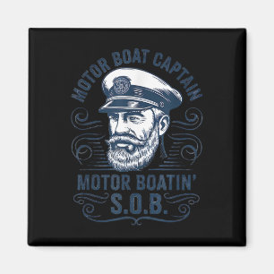 Lustiger Pontoonboot-Kapitän Dad Motorboot-Kapitän Magnet
