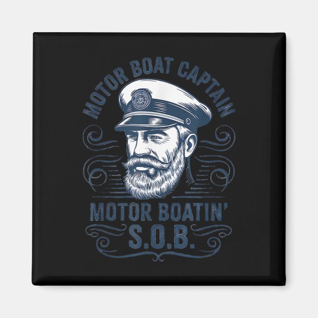 Lustiger Pontoonboot-Kapitän Dad Motorboot-Kapitän Magnet (Vorne)