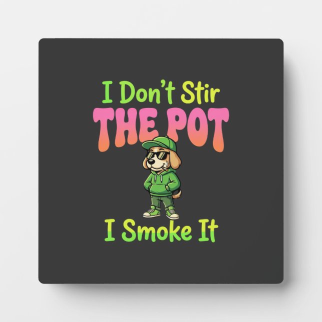 Lustiger Pot-Rauchender Hund Stoner Fotoplatte (Vorderseite)