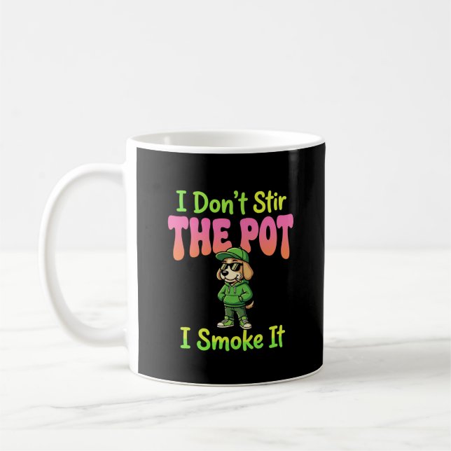Lustiger Pot-Rauchender Hund Stoner Kaffeetasse (Links)