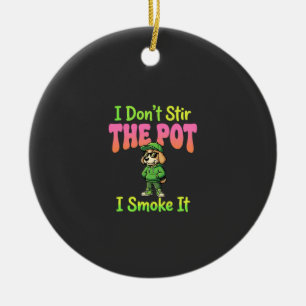 Lustiger Pot-Rauchender Hund Stoner Keramik Ornament