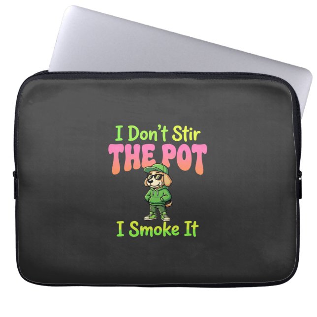 Lustiger Pot-Rauchender Hund Stoner Laptopschutzhülle (Vorderseite)