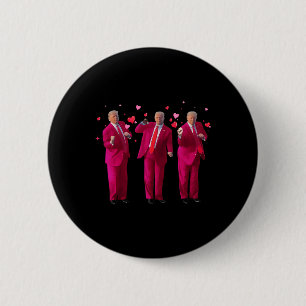 Lustiger Präsident Trump Tanzender Donald Trump He Button