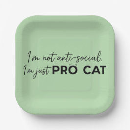 Lustiger Pro-Katze Anti-Sozial Introvertiert Pappteller