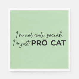 Lustiger Pro-Katze Anti-Sozial Introvertiert Serviette