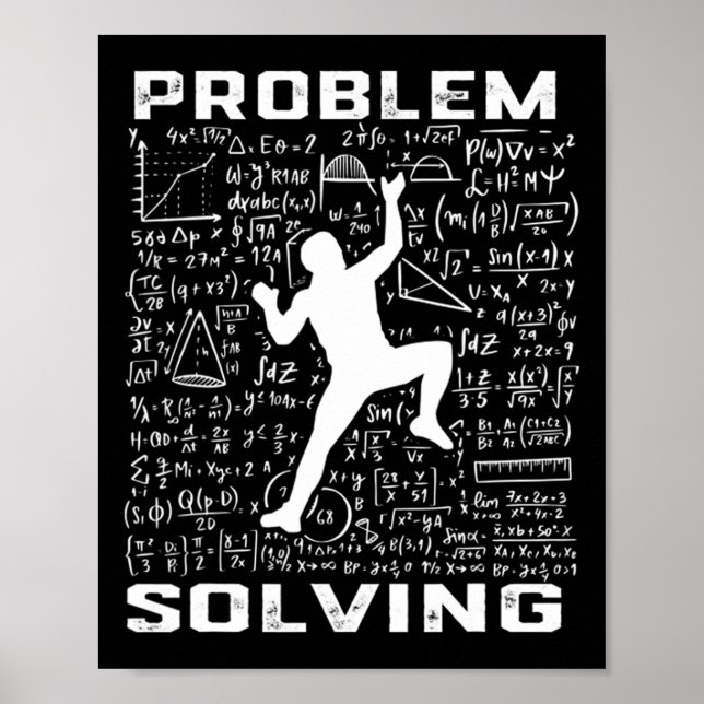 Lustiger Problemlösender Kletterer Felsenklettern  Poster (Vorne)