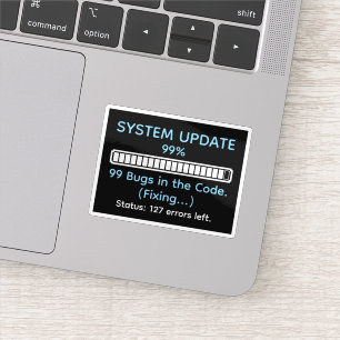 Lustiger Programmierer beim Coden Aufkleber