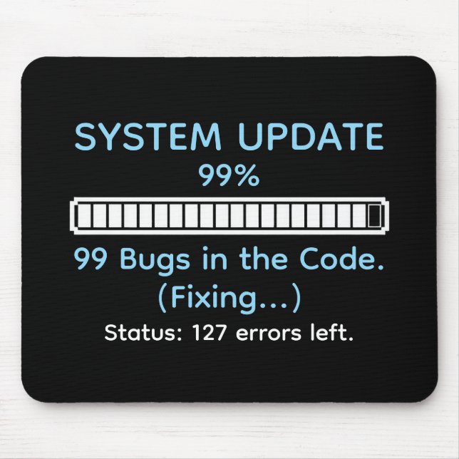 Lustiger Programmierer beim Coden Mousepad (Vorne)